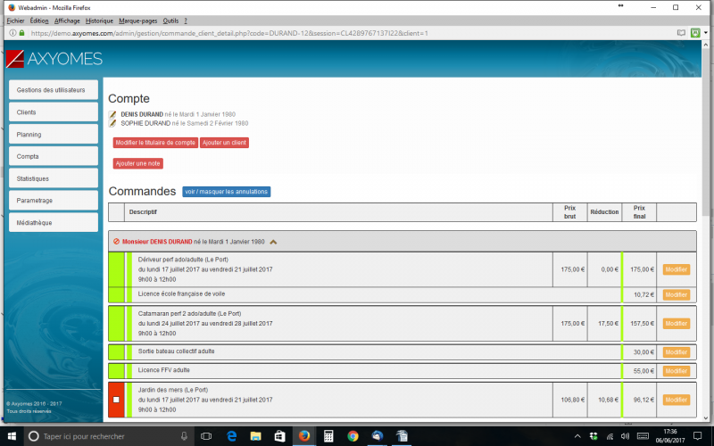 Fiche Compte Famille