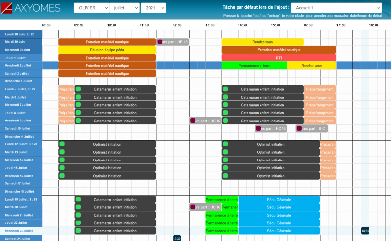Exemple de planning Encadrant